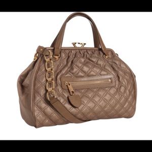 Marc Jacobs Quilted Stam Handbag Taupe Brown